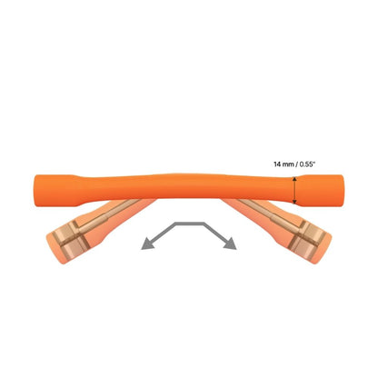 Winderen Gel Bits System doppelt gebrochenes Stangenmundstück Slim orange, 14 mm – Foto 2