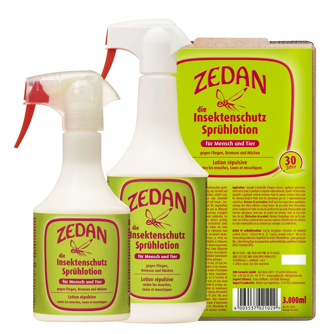 ZEDAN SP Insektenschutz Sprühlotion Fliegenspray für Mensch und Pferd