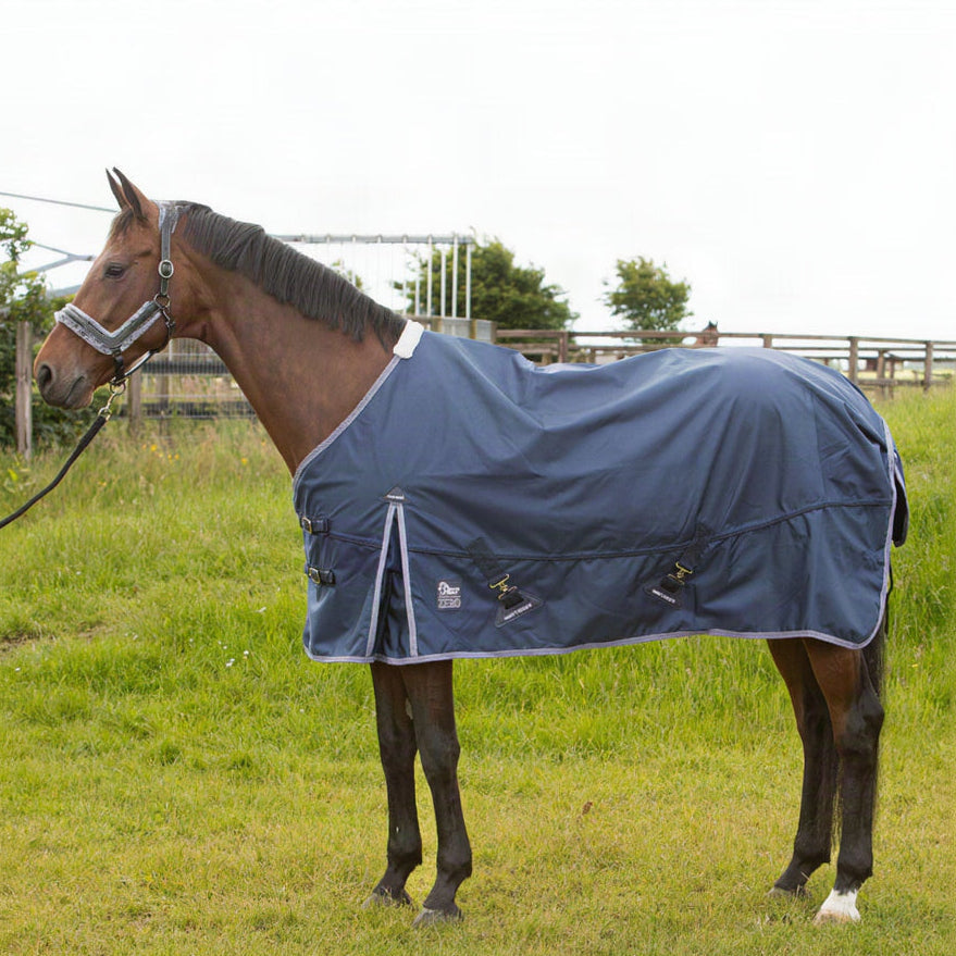 Harry’s Horse Outdoordecke Xtreme-1680 0 g mit Fleece in Marine – wasserdichte Weidedecke auf einem Pferd auf der Weide