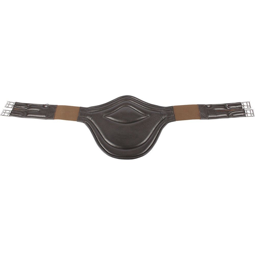 Innenseite des Harry’s Horse Stollenschutzgurts Deluxe in Braun mit sichtbaren Polsternähten, die eine gleichmäßige und stabile Polsterung gewährleisten. Der breite Bauchschutz schützt den Unterbauch des Pferdes effektiv vor Schlägen, Stollen oder Hufeisen und bietet zuverlässigen Schlagschutz bei Springen, Gelände und intensiven Trainings. Die Polsterung kombiniert Komfort und Sicherheit für Sport- und Turnierpferde.