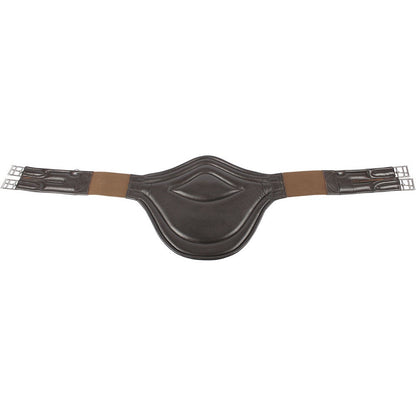 Innenseite des Harry’s Horse Stollenschutzgurts Deluxe in Braun mit sichtbaren Polsternähten, die eine gleichmäßige und stabile Polsterung gewährleisten. Der breite Bauchschutz schützt den Unterbauch des Pferdes effektiv vor Schlägen, Stollen oder Hufeisen und bietet zuverlässigen Schlagschutz bei Springen, Gelände und intensiven Trainings. Die Polsterung kombiniert Komfort und Sicherheit für Sport- und Turnierpferde.