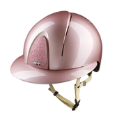 KEP Smart Nova Metal Polish Pink mit beiger Beriemung, Star Glitzer Pink und Polo-Visier – Vorderansicht