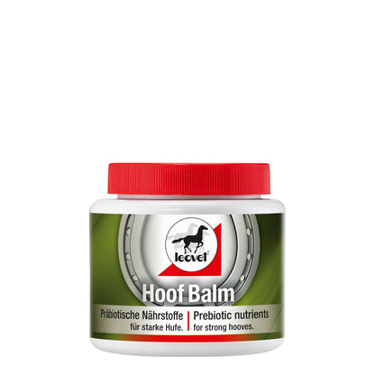Hochauflösendes Produktbild der 450 ml Dose leovet hoof balm mit innovativem präbiotischen Nährstoffen für starke Hufe und gepflegtes Hufhorn. Der mineralölfreie Hufbalsam in der handlichen Dose mit praktischem Schraubverschluss ist die moderne Lösung für die tägliche Pferdepflege im Reitsport, ohne das Hufhorn zu versiegeln.