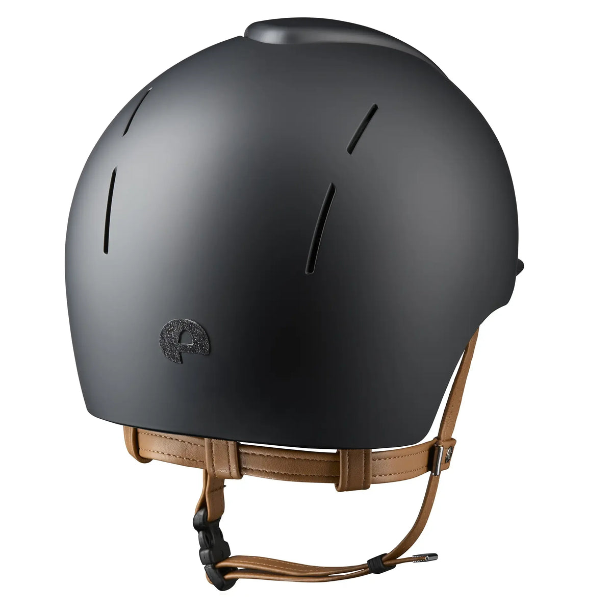 KEP Reithelm Smart Nova Textile Schwarz, beige Beriemung, Star Glitzer Schwarz – Rückansicht