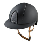 KEP Reithelm Smart Nova Textile Schwarz, beige Beriemung, Star Glitzer Silber, Polo-Visier