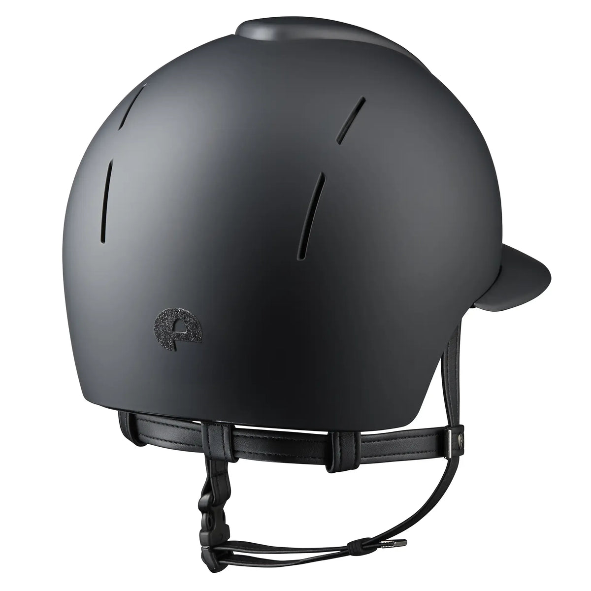 KEP Reithelm Smart Nova Textile Schwarz, Star Glitzer Schwarz, Polo-Visier – Rückansicht