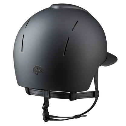 KEP Reithelm Smart Nova Textile Schwarz, Star Glitzer Schwarz, Polo-Visier – Rückansicht