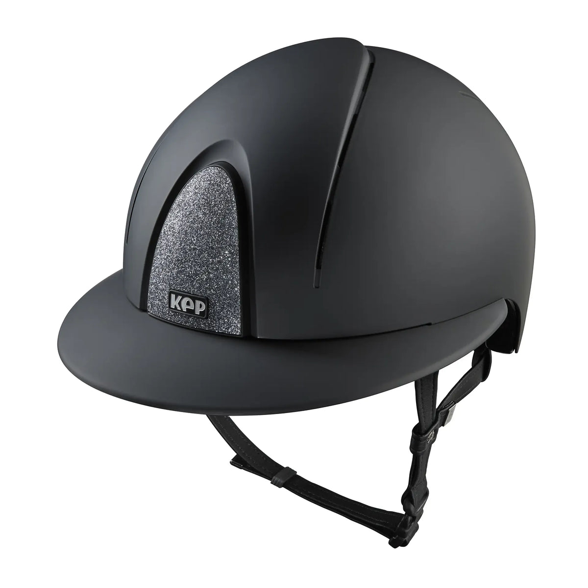 KEP Reithelm Smart Nova Textile Schwarz, Star Glitzer Silber, Polo-Visier