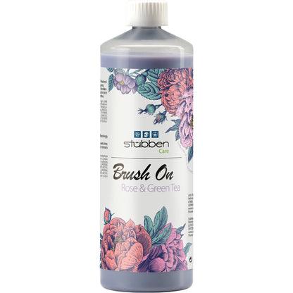 Stübben Brush On Rose &amp; Green Tea 1 Liter Nachfüllflasche zum einfachen Auffüllen der 500ml Sprühflasche. Handliches Design mit Sicherheitsverschluss für bessere Pferdepflege. Sparsame Alternative zum Glanzspray-Kauf mit Top Preis-Leistung.
