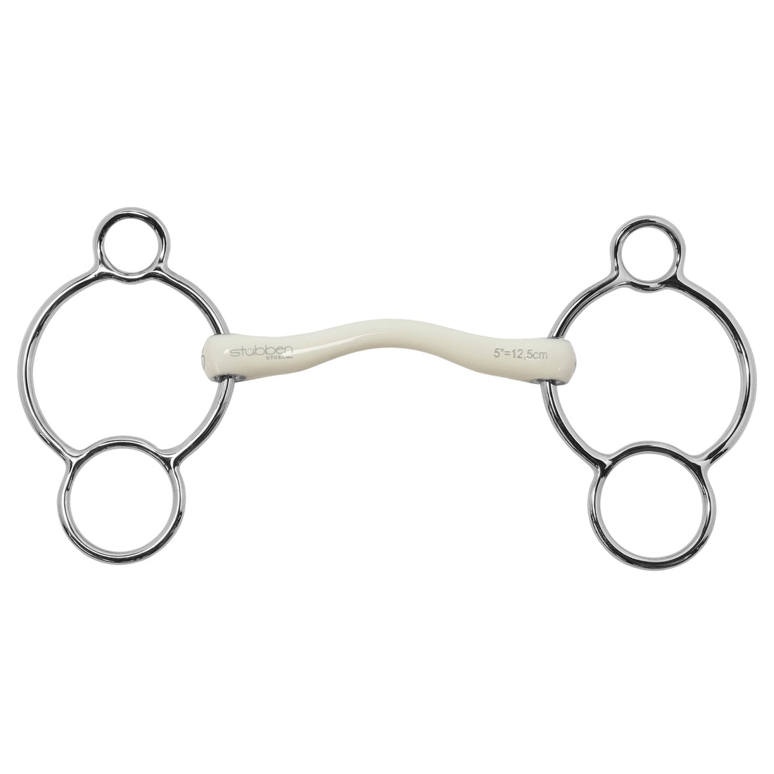 Stübben Fine Line Flex 3-Ring Trense (Modell 1312) – anatomisches Pessoa-Gebiss aus Kunststoff mit Edelstahlringen