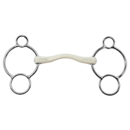 Stübben Fine Line Flex 3-Ring Trense (Modell 1312) – anatomisches Pessoa-Gebiss aus Kunststoff mit Edelstahlringen