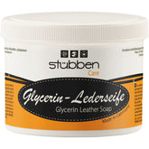 Für die tägliche Lederpflege im Stall bietet die 500 g Dose der Stübben Glycerin Sattelseife eine ergiebige Lösung zur sanften Reinigung von Glattleder ohne Austrocknung.