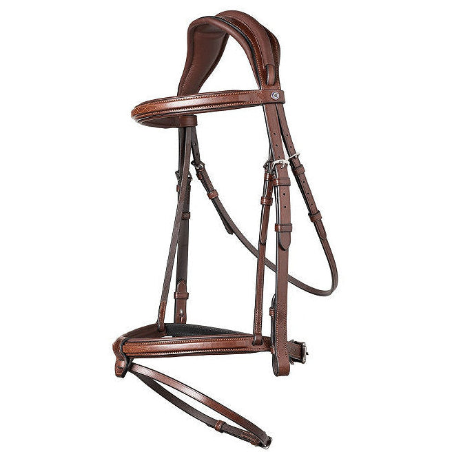 E18107N046840 Trust Equestrian Geneva Comb.noseband bridle braun/silber