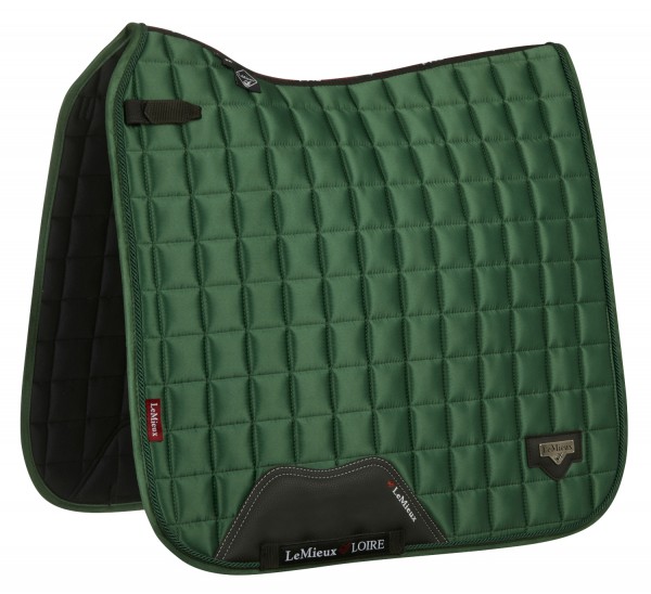 LeMieux Schabracke Loire Classic Satin Dressage Square hunter green