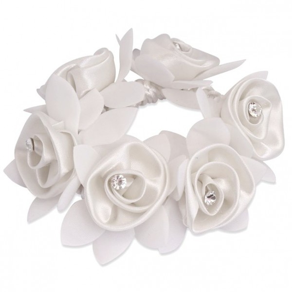 SD Design Haargummi Diamond Rose Scrunchie weiß