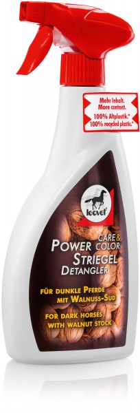 leovet Power Striegel Walnuss Schweif und Fellglanzspray für dunkle Pferde