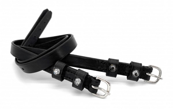 Döbert Classic Sporenriemen schwarz mit Premium Kristallsteinen