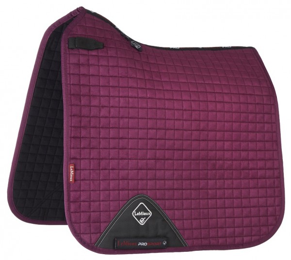 LeMieux Schabracke Luxury Suede Dressage Square plum