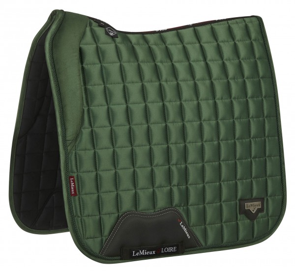 LeMieux Schabracke Loire Memory Satin Dressage Square hunter green