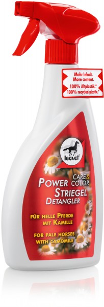 leovet Power Striegel Kamille Schweif und Fellglanzspray für helle Pferde