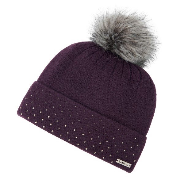 Mit der LeMieux Beanie Sparkle Hat in der Farbe fig, bist du bestens für den Winter gewappnet