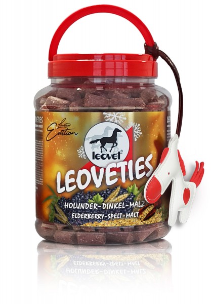 Leoveties limited Edition Holunder Dinkel Malz mit einem Pferdeanhänger aus Leder