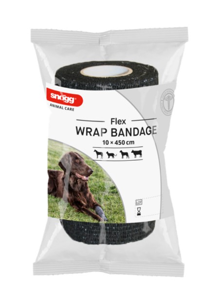 Snögg Animal Care Flex Wrap Bandage 10 x 450 cm schwarz